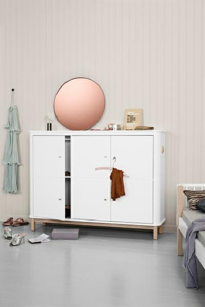Oliver Furniture Wood Multi-Schrank 3-türig in weiß/Eiche