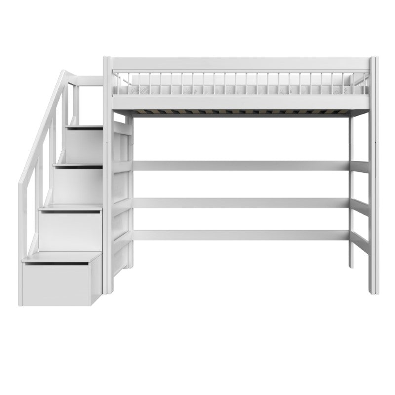 LIFETIME 'Breeze' Hochbett mit Treppe 90x200cm in weiß