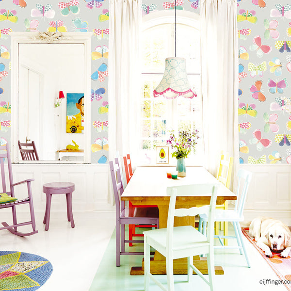 Eijffinger Rice "Everyday Magic" Tapetenwandbild Butterflies in my stomach grau