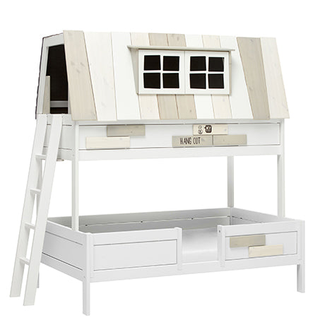 LIFETIME Abenteuerbett Hangout als Etagenbett in 140x200cm - Leiter für oberes Bett seitlich