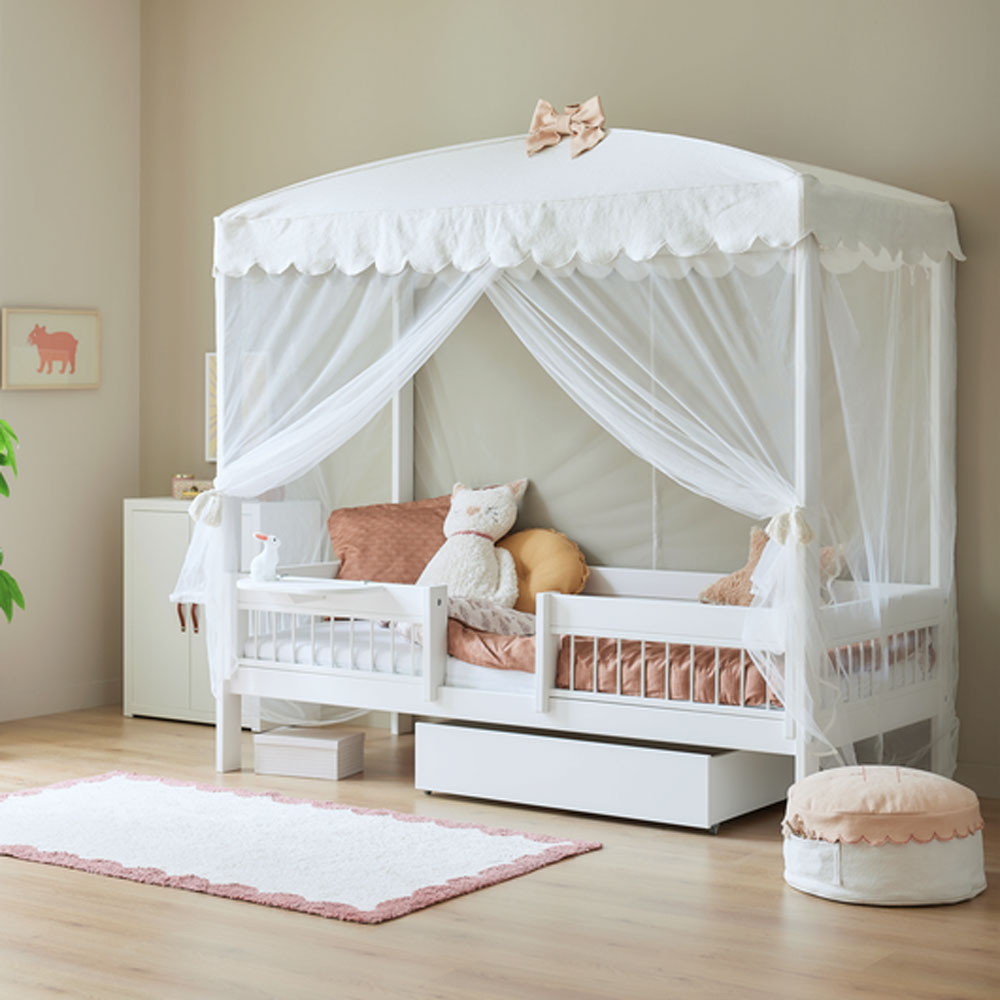 LIFETIME 4-in-1 Himmelbett- Bett in weiß oder white wash