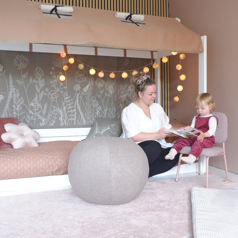 LIFETIME Lichterkette mit Baumwollkugeln Crisp Peach - mit Stecker