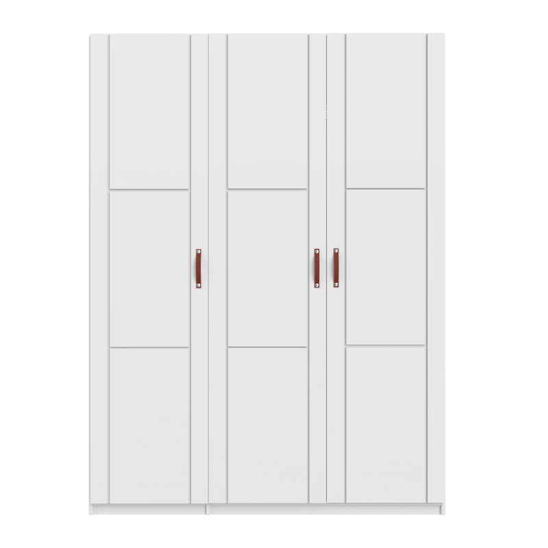 LIFETIME 3-türiger Kleiderschrank in weiß - 150x201,5cm - Griffe wählbar