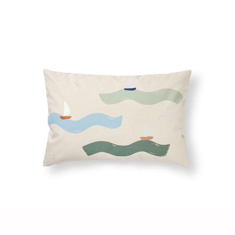 Dear April Besticktes Kissen in 'Big Waves' 40x60cm