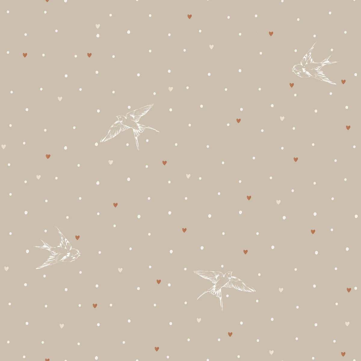 Dekornik Tapete zarte Schwalben beige 50x280cm