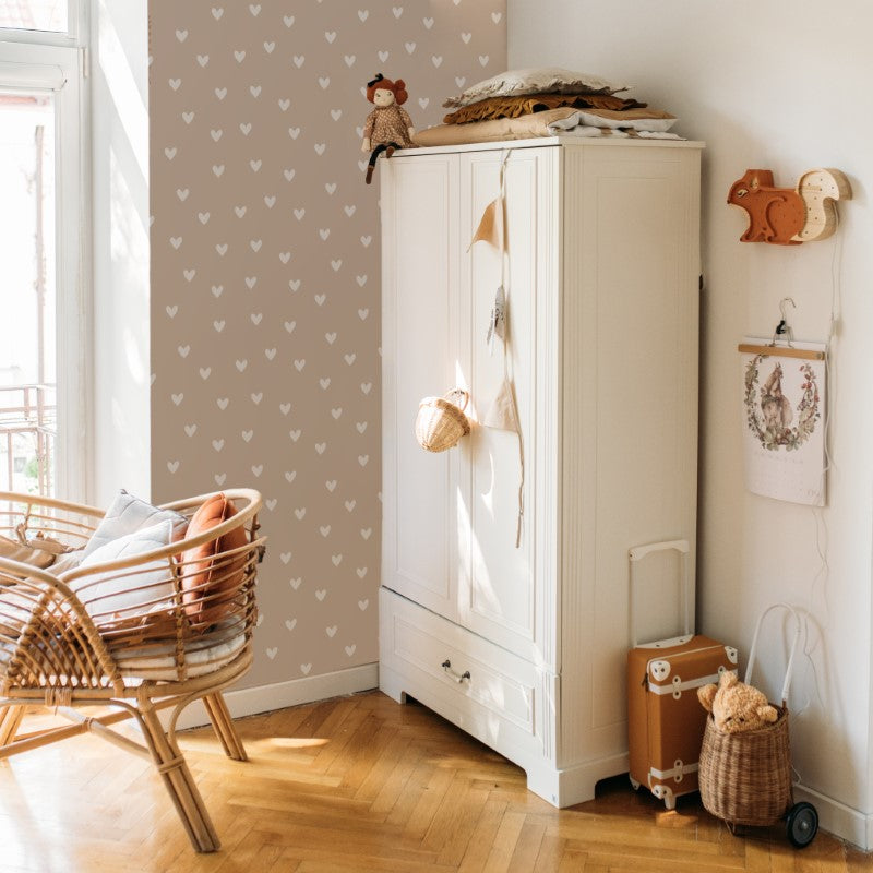Dekornik Tapete Herzen beige 50x280cm