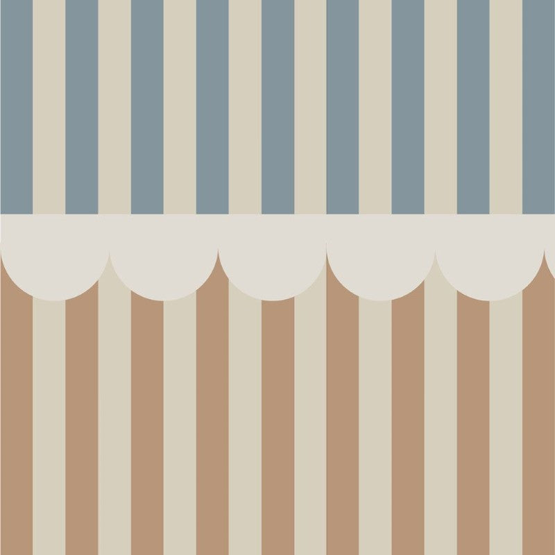 Dekornik Tapete Streifen beige und blau 50x280cm