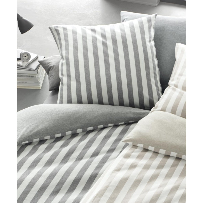 Fleuresse Bettwäsche Flanell Lech grau 135x200/80x80cm