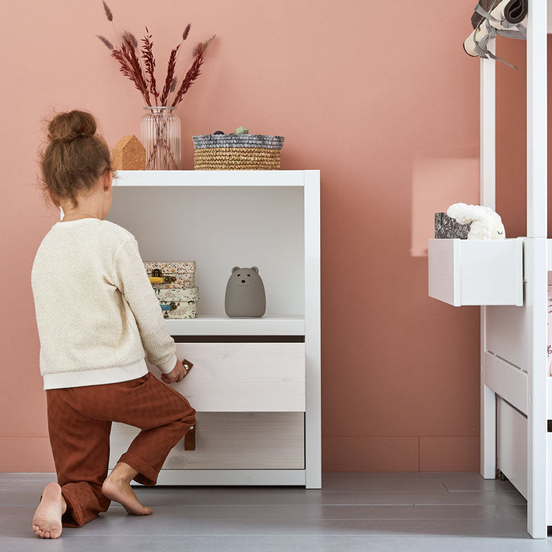 LIFETIME Regalsystem - Regal Höhe 82cm mit 1 Einlegeboden in weiß oder white wash