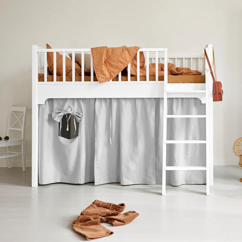 Oliver Furniture Seaside Classic Vorhang grau für halbhohes Hochbett/Etagenbett inklusive Befestigung
