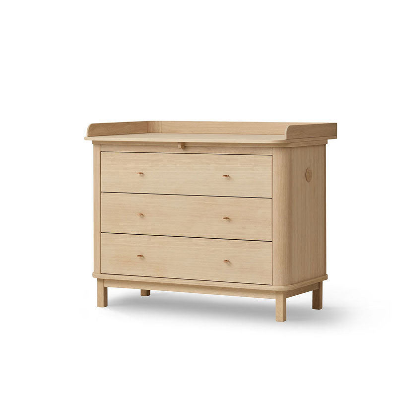 Oliver Furniture Wood Wickelaufsatz für Kommode 3 Schubladen eiche