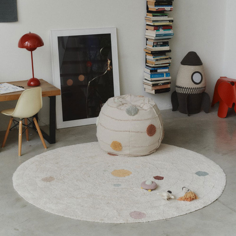 Lorena Canals Pouf 'Sonnensystem' natural Ø50x45 cm
