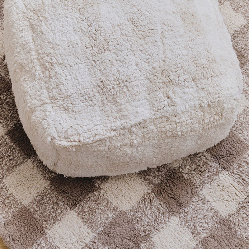 Lorena Canals "Swan Lake" Pouf "Vichy Ivory" 40x40x20cm