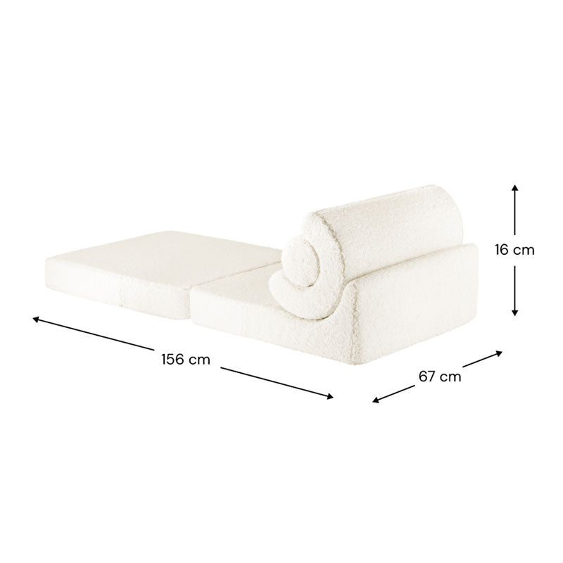 Wigiwama Teddy Flipster 'Cream White' 78x67x57cm