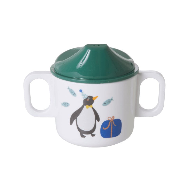 Rice Melamin Babybecher 'Party Animal' grün