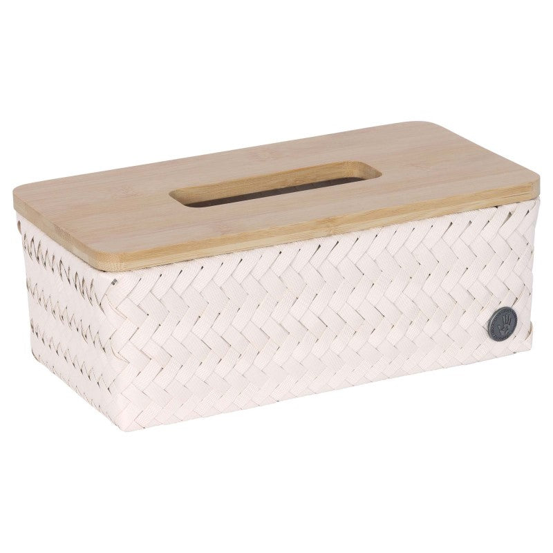 Handed By Top Fit - Aufbewahrungskorb 'Rectangular' mit Holzdeckel 10x27x15 cm in champagne