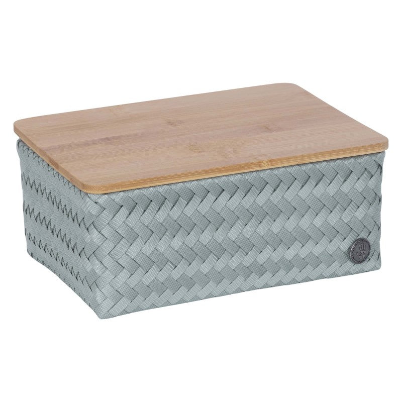 Handed By Top Fit - Aufbewahrungskorb 'Medium High' mit Holzdeckel 11x24x18 cm in eucalyptus