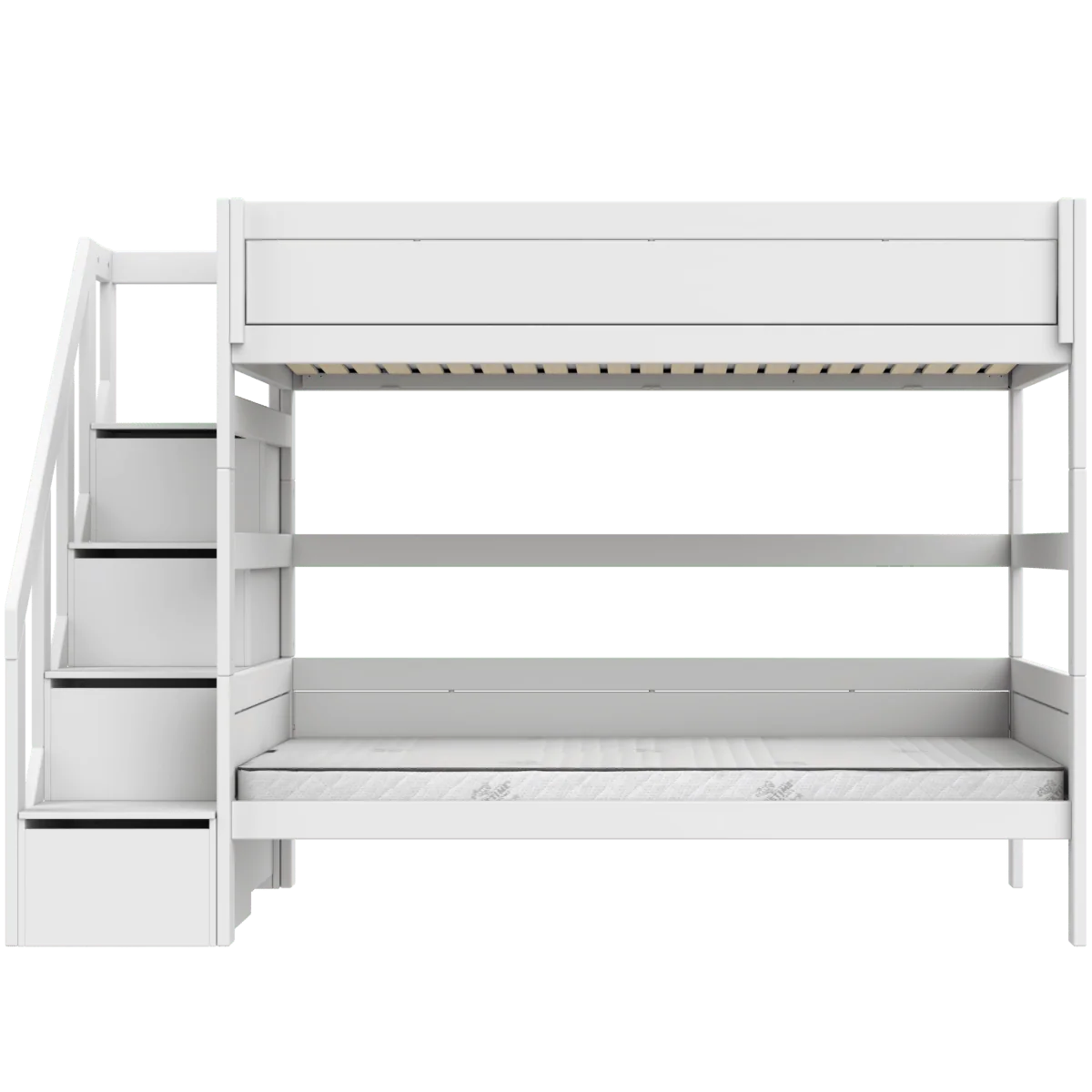 LIFETIME Original Etagenbett mit Treppe in 120x200cm in weiß oder white wash