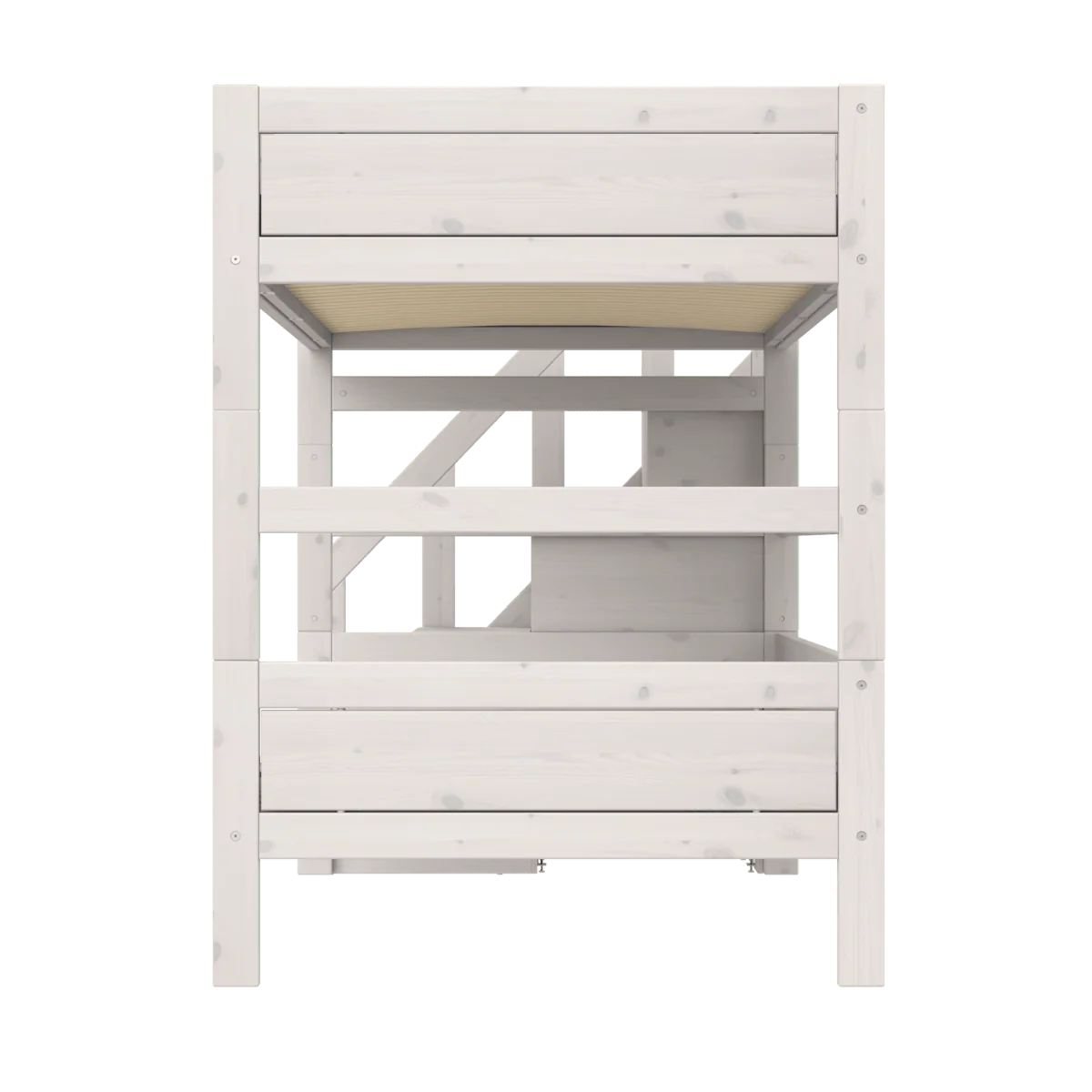 LIFETIME Original Etagenbett mit Treppe in 120x200cm in weiß oder white wash
