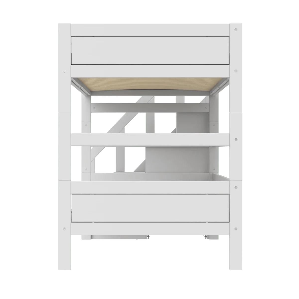 LIFETIME Original Etagenbett mit Treppe in 120x200cm in weiß oder white wash