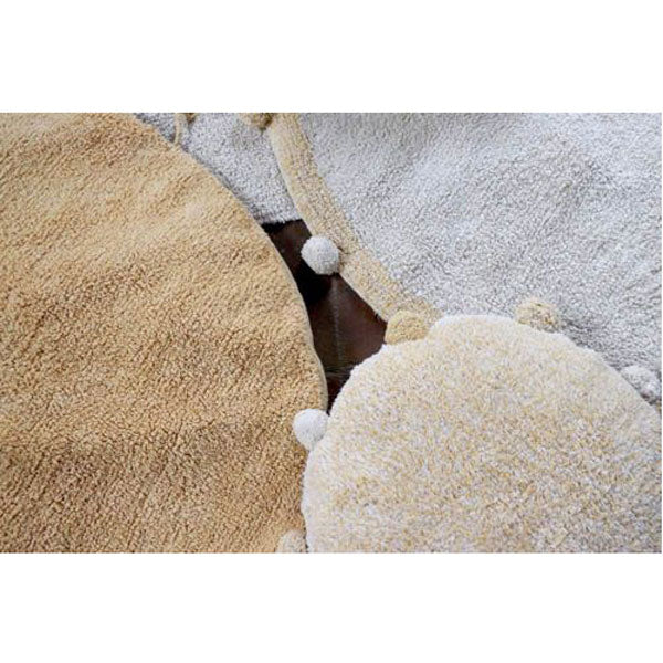 Lorena Canals waschbarer, runder Teppich 'Bubbly' in creme/gelb Ø120cm