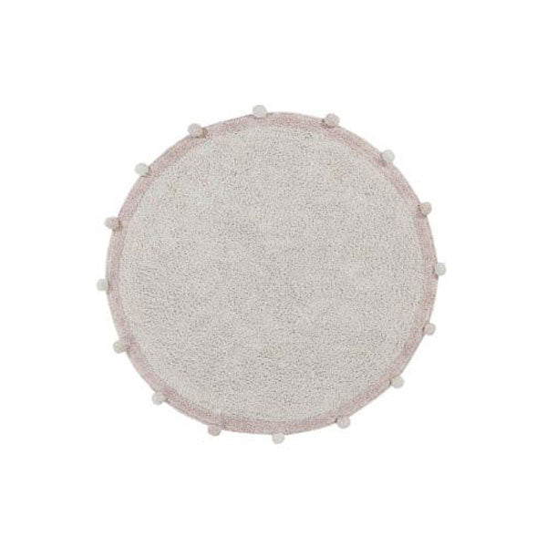 Lorena Canals waschbarer, runder Teppich 'Bubbly' in creme/rosa Ø120cm