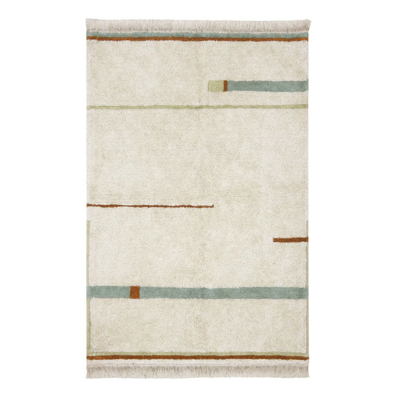 Lorena Canals waschbarer Teppich 'Lane' in natural/vintage blue 90x130cm