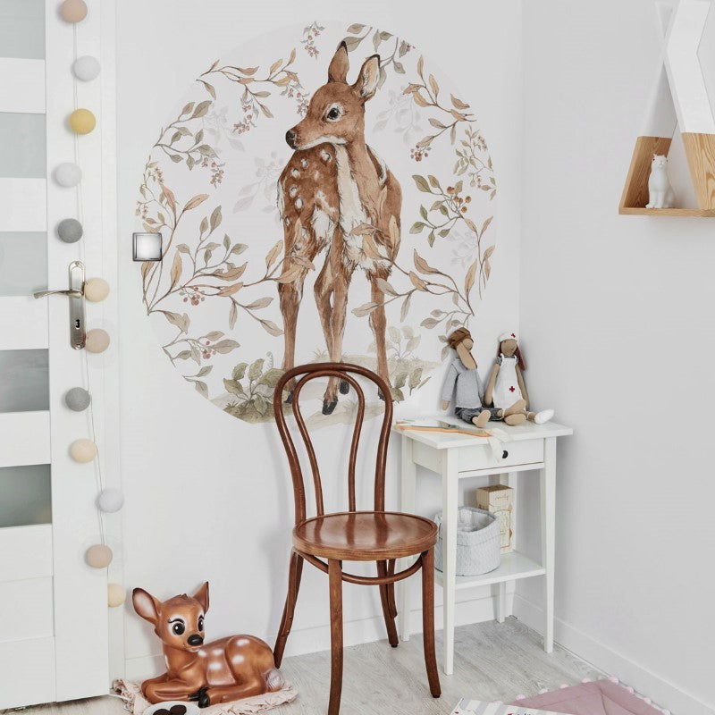 Dekornik Wandsticker XL Reh  "Deer in a circle" Ø150cm