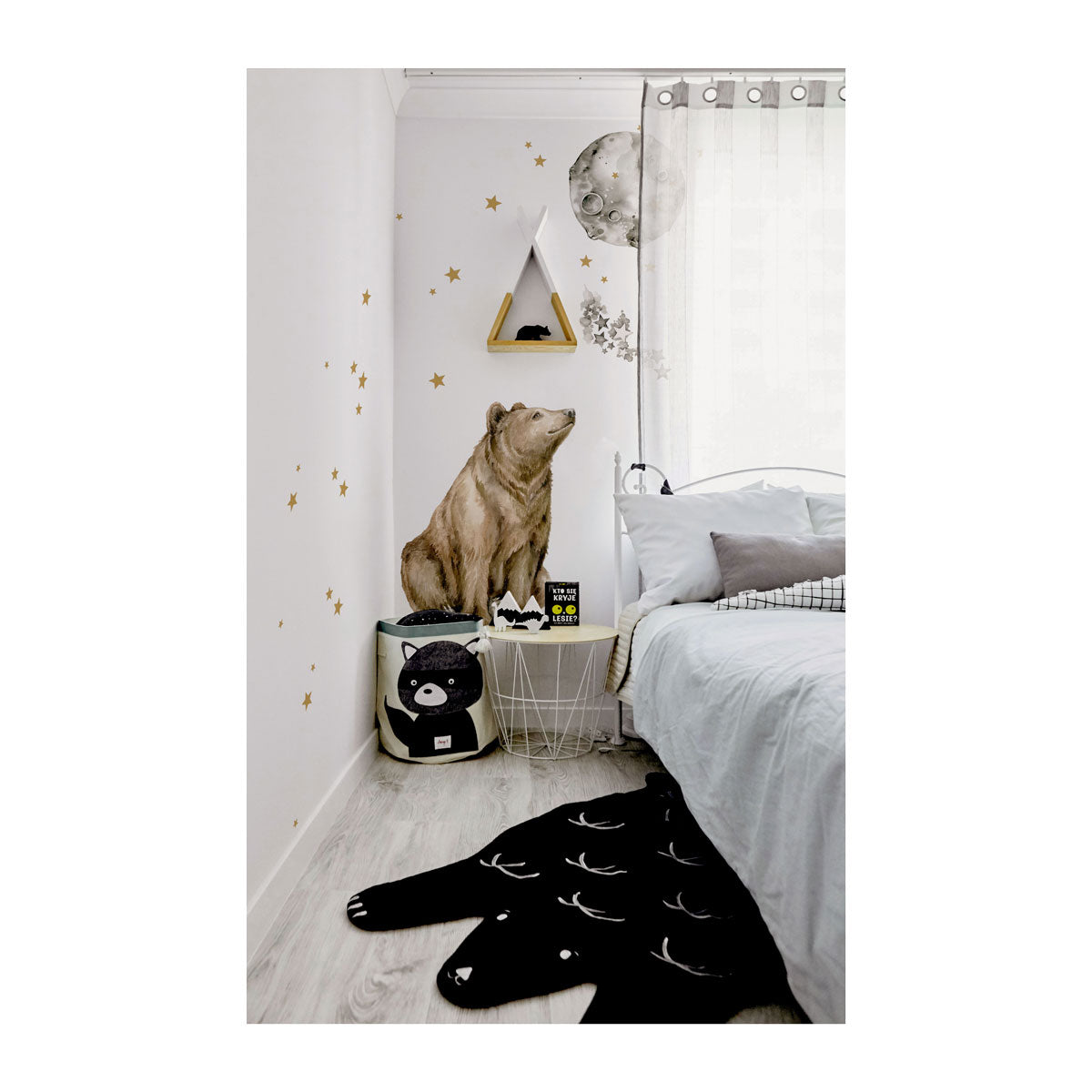 Dekornik Wandsticker Bär mit Mond "Mr. Bear  Gute Nacht" 70x93cm