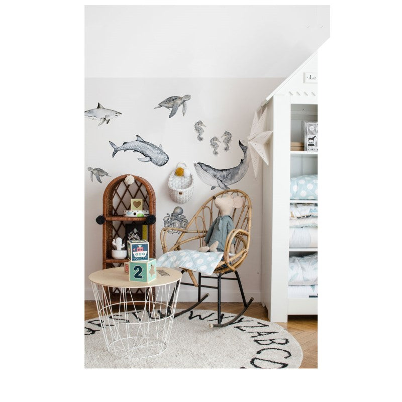Dekornik Wandsticker Meerestiere "Happy ocean", 70x70cm - einzeln klebbar