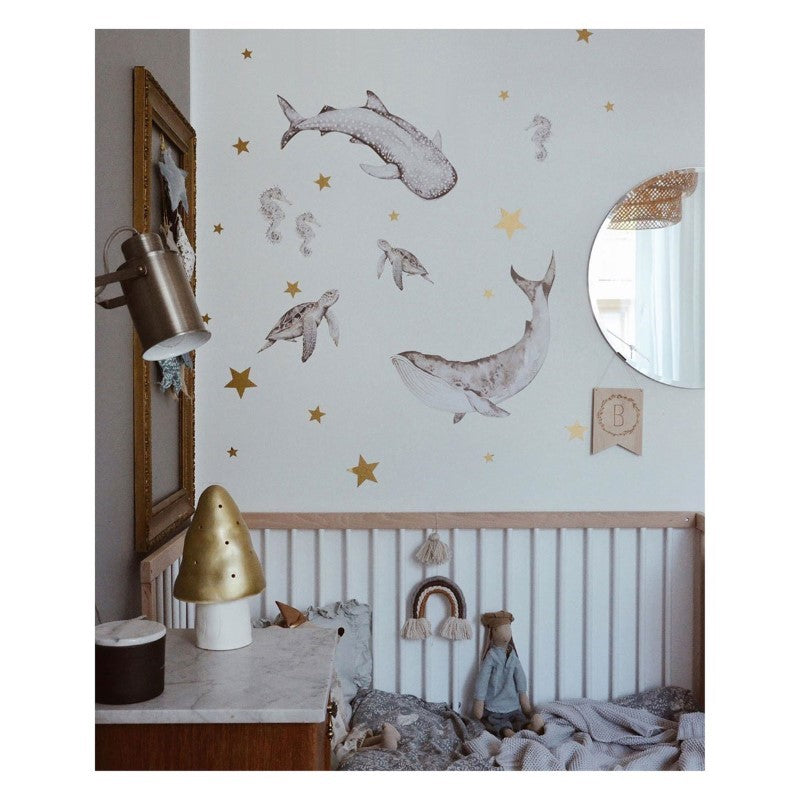 Dekornik Wandsticker Meerestiere "Happy ocean", 70x70cm - einzeln klebbar