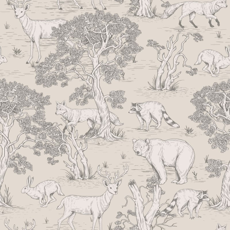 Dekornik Tapete Tiere schwarz-beige 100x280cm