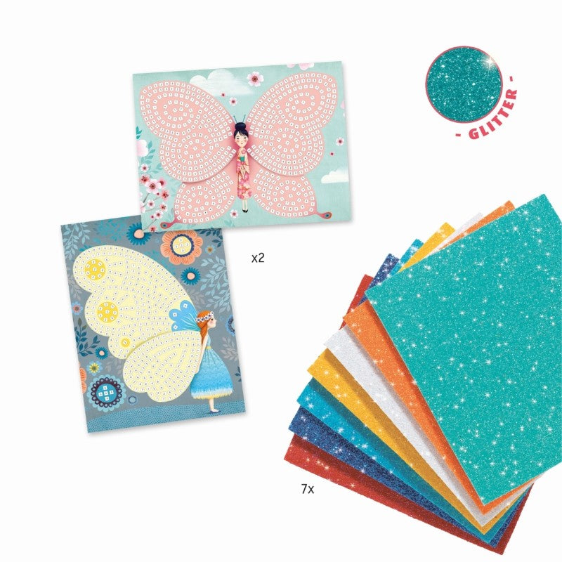 Djeco Mosaik-Set 'Glitzer Schmetterlinge'