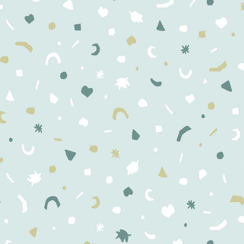 Eijffinger Mini Me Vliesapete Mosaik in mint-senfgelb-dunkelgrün