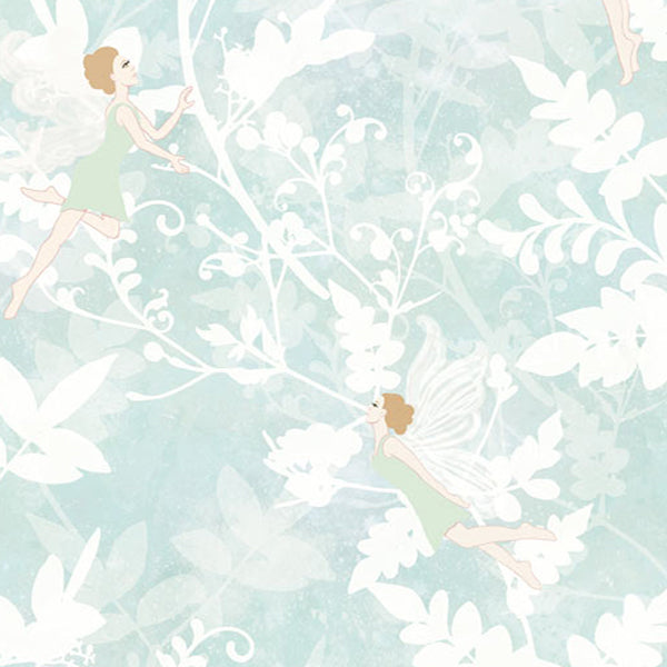 Eijffinger "Wallpower Junior" Wandbild Feen Fantasie blau/grün/creme 280x139cm