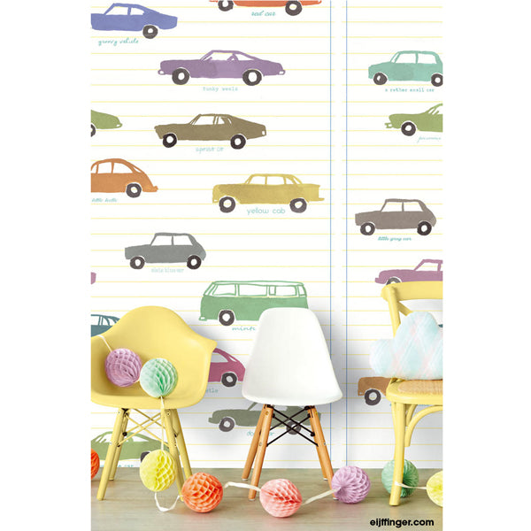 Eijffinger "Wallpower Junior" Wandbild Autos creme/mehrfarbig 280x186cm