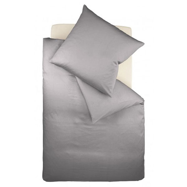 Fleuresse Bettwäsche 140x200/80x80cm Uni grau aus MakoSatin