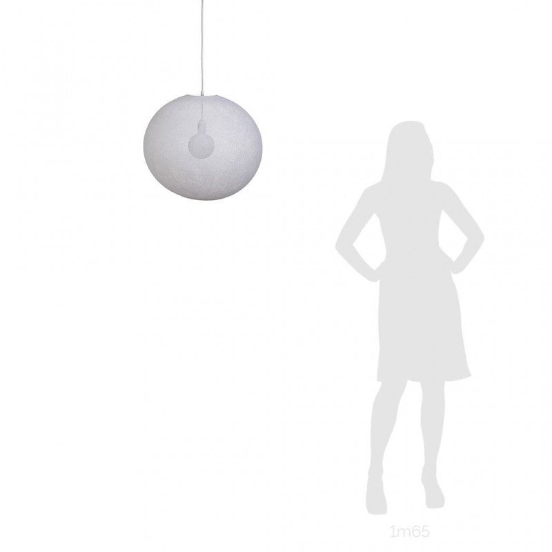 La Case de Cousin Paul einfache Deckenlampe Globus 'Blanc' Ø50cm