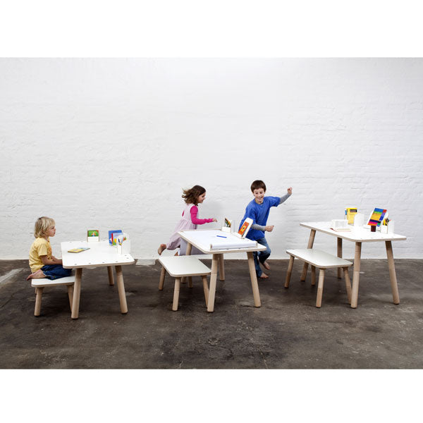 Pure Position Growing Table – KOMPLETT mit Bank und Zubehör in weiß