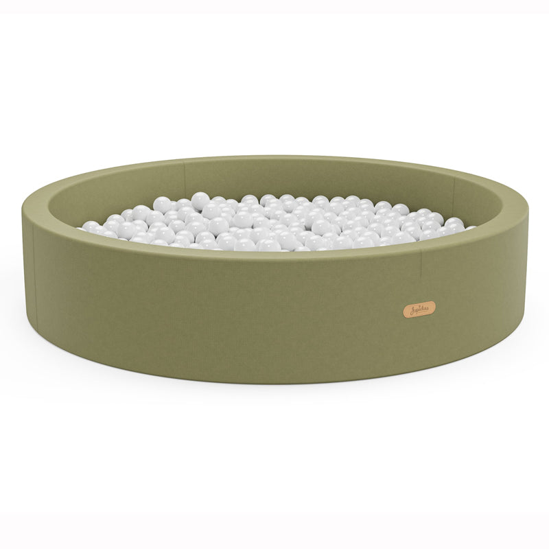 Jupiduu Indoor Kinderrutsche White Elephant & Bällebad in olive - Bundle