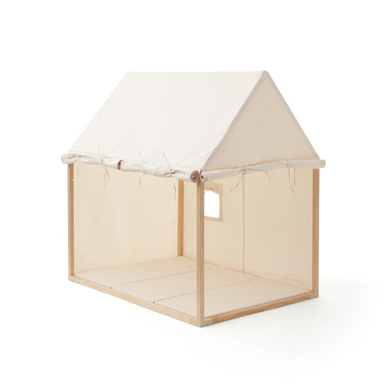 Kids Concept Spielhaus mit Stoffhimmel in cremeweiß ca. 110x124cm