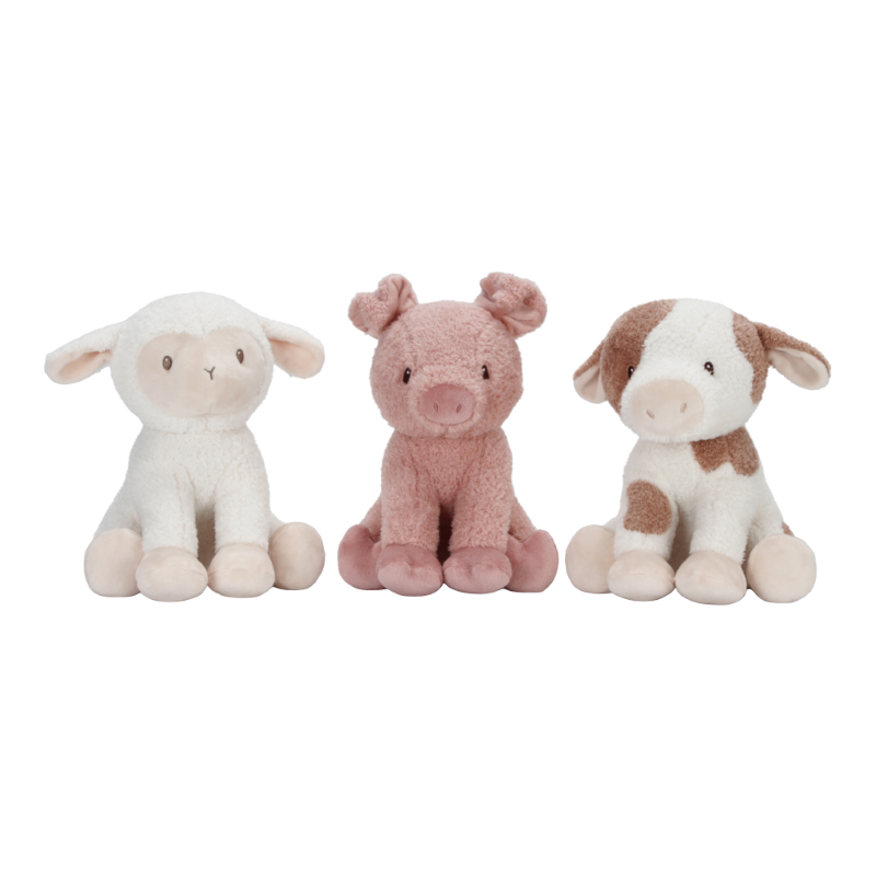 Hier abgebildet mit Kuscheltier Kuh und Schwein