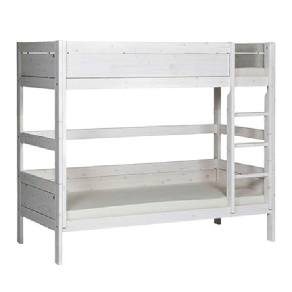 LIFETIME Etagenbett mit gerader Leiter in weiß oder white wash