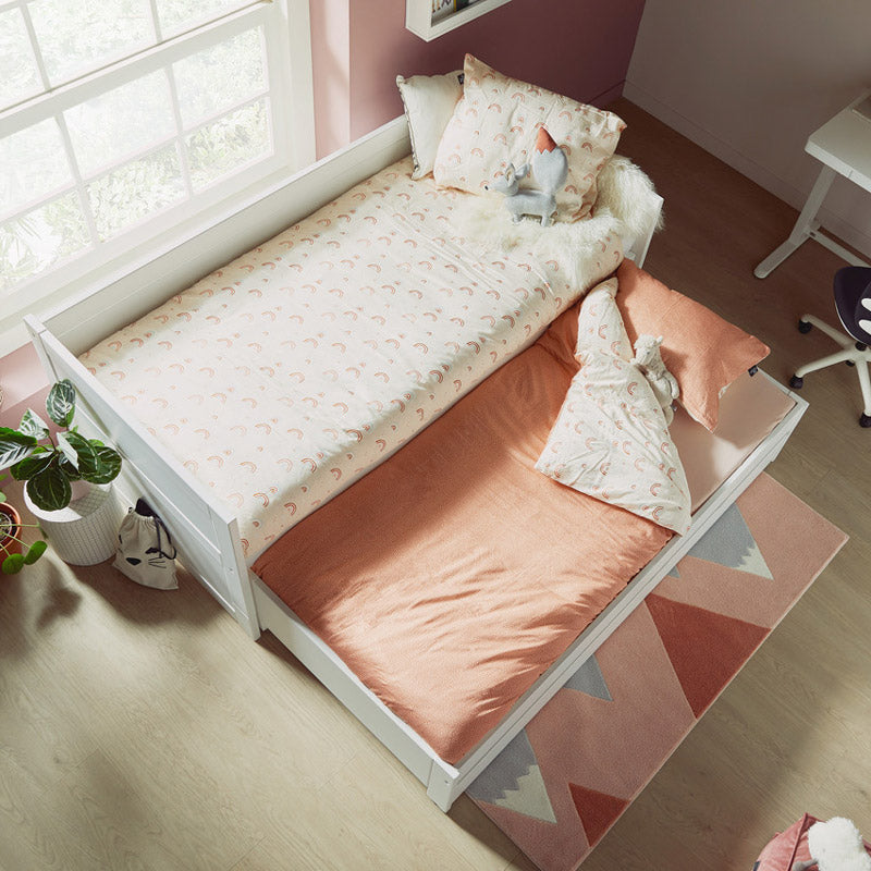 LIFETIME Kojenbett 90x200cm mit Gästebett und Bettkasten in weiß oder white wash