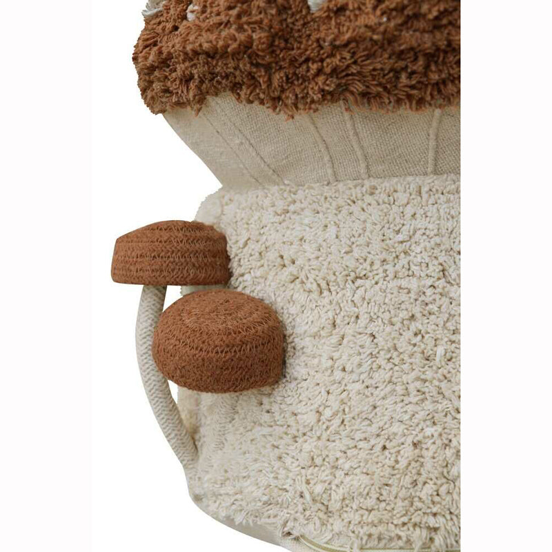 Lorena Canals Pouf "Boletus" toffee/natural Ø45x35cm