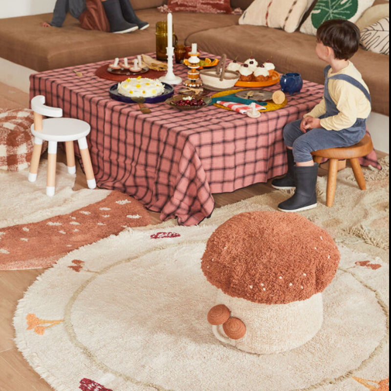 Lorena Canals Pouf "Boletus" toffee/natural Ø45x35cm
