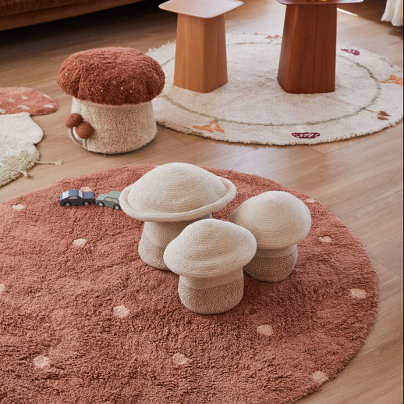 Lorena Canals Pouf "Boletus" toffee/natural Ø45x35cm