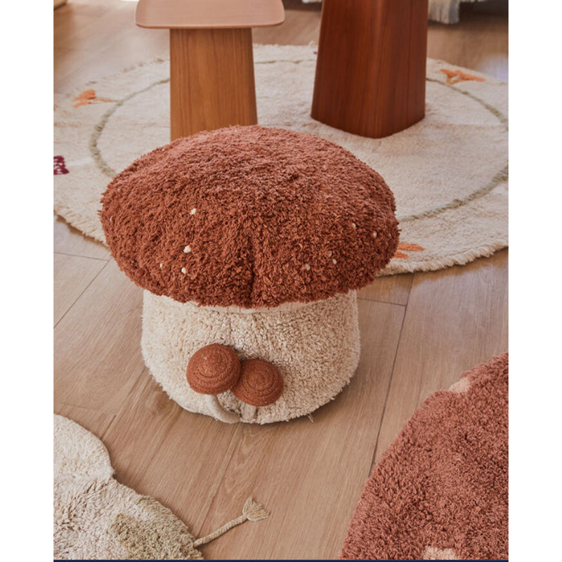 Lorena Canals Pouf "Boletus" toffee/natural Ø45x35cm