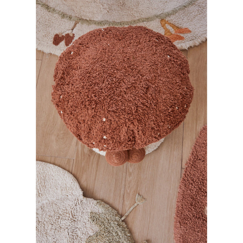 Lorena Canals Pouf "Boletus" toffee/natural Ø45x35cm