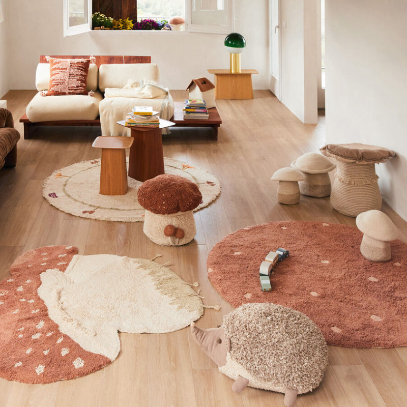 Lorena Canals Pouf "Boletus" toffee/natural Ø45x35cm